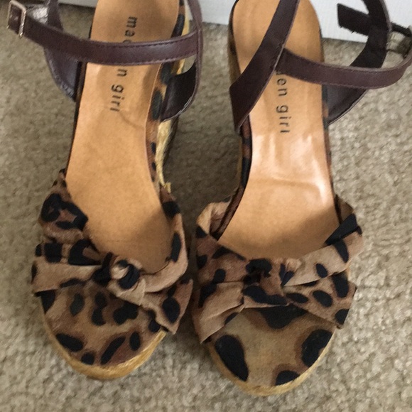 Madden Girl Brown Leopard Print Endanger Wedges - Picture 5 of 5